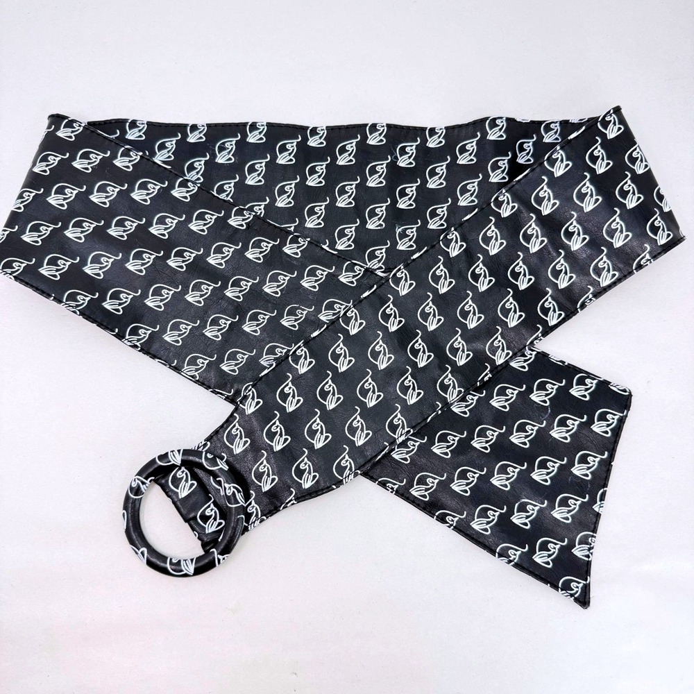 Baby Phat Logo Sash Belt Vintage Y2K Black Wide Band
